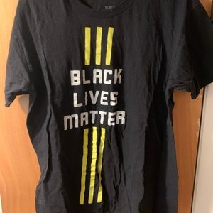Black Lives Matter Logo Yellow Stripe T-Shirt